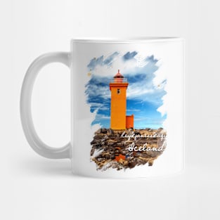 Orange Lighthouse. Iceland. Reykjanes Peninsula. Mug